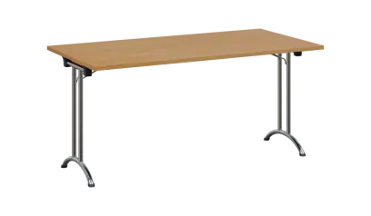 SLC 160 chrom skládací jednací stůl 1600x800, deska 25 mm, podnož chrom, deska buk royal